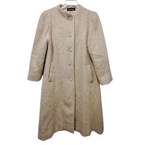 Vintage Paul Levy Designs Retro Pin Up Glam Old Money Long Coat Med/Large Cream